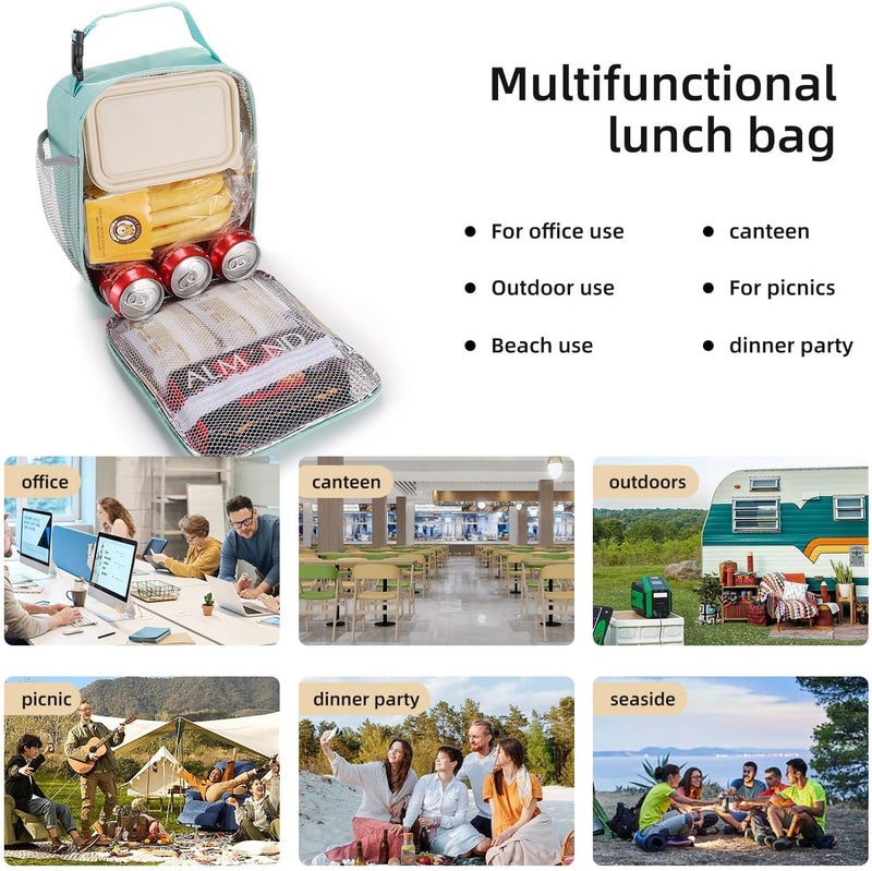 Lovoeo Lunch box Lunch bag for men women Insulated Lunchbox Lunch bags for Work Picnic Travel (baby blue) - Image 5
